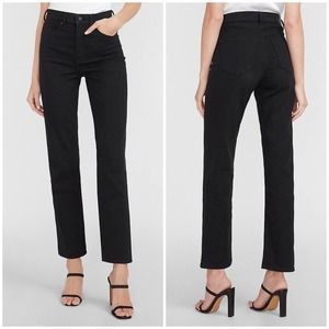NWT Express Straight Super High Rise Black Jeans Size 6